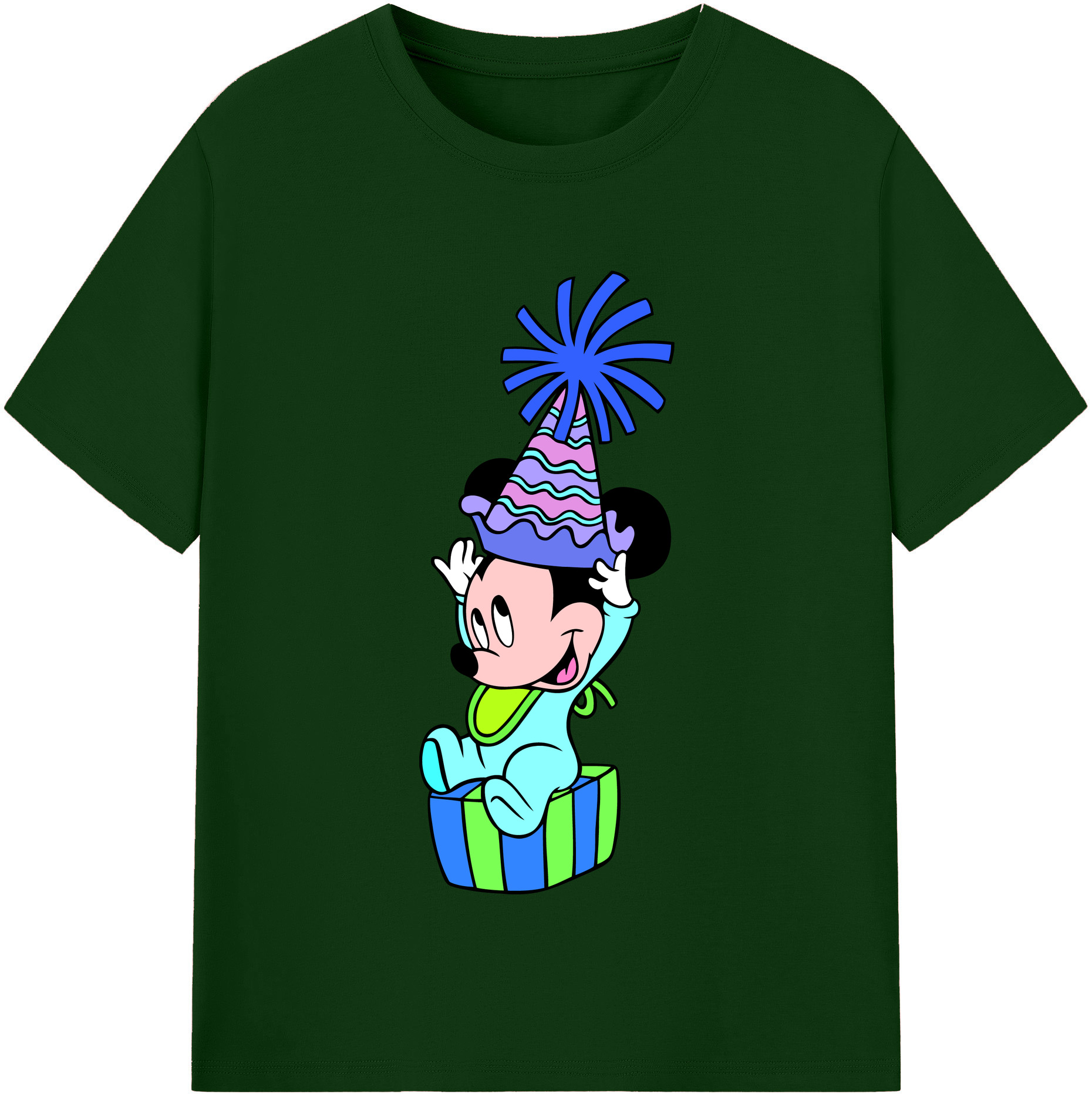 （画像用） ミッキーマウス Mickey Mouse 綿100％半袖Tシャツ（フロントプリント）